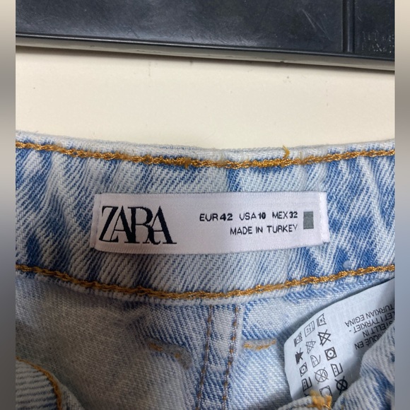 NWT ZARA High Rise Short Rigid Jean Denim Shorts Size 10 - Picture 3 of 8